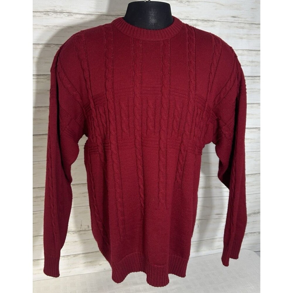 BLARNEY WOOLEN MILLS Size XL Mens RED Cable Wool Sweater Christmas Not Ugly